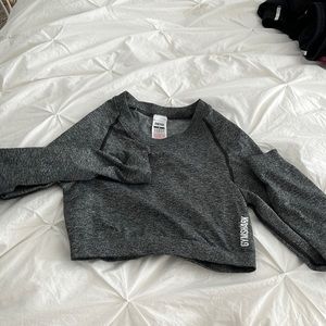 Gymshark long sleeve crop top gray